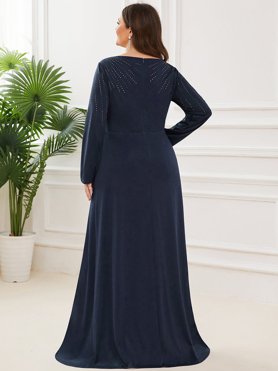 Deep V Neck Wholesale Mother of the Bride Dresses with Long Sleeves