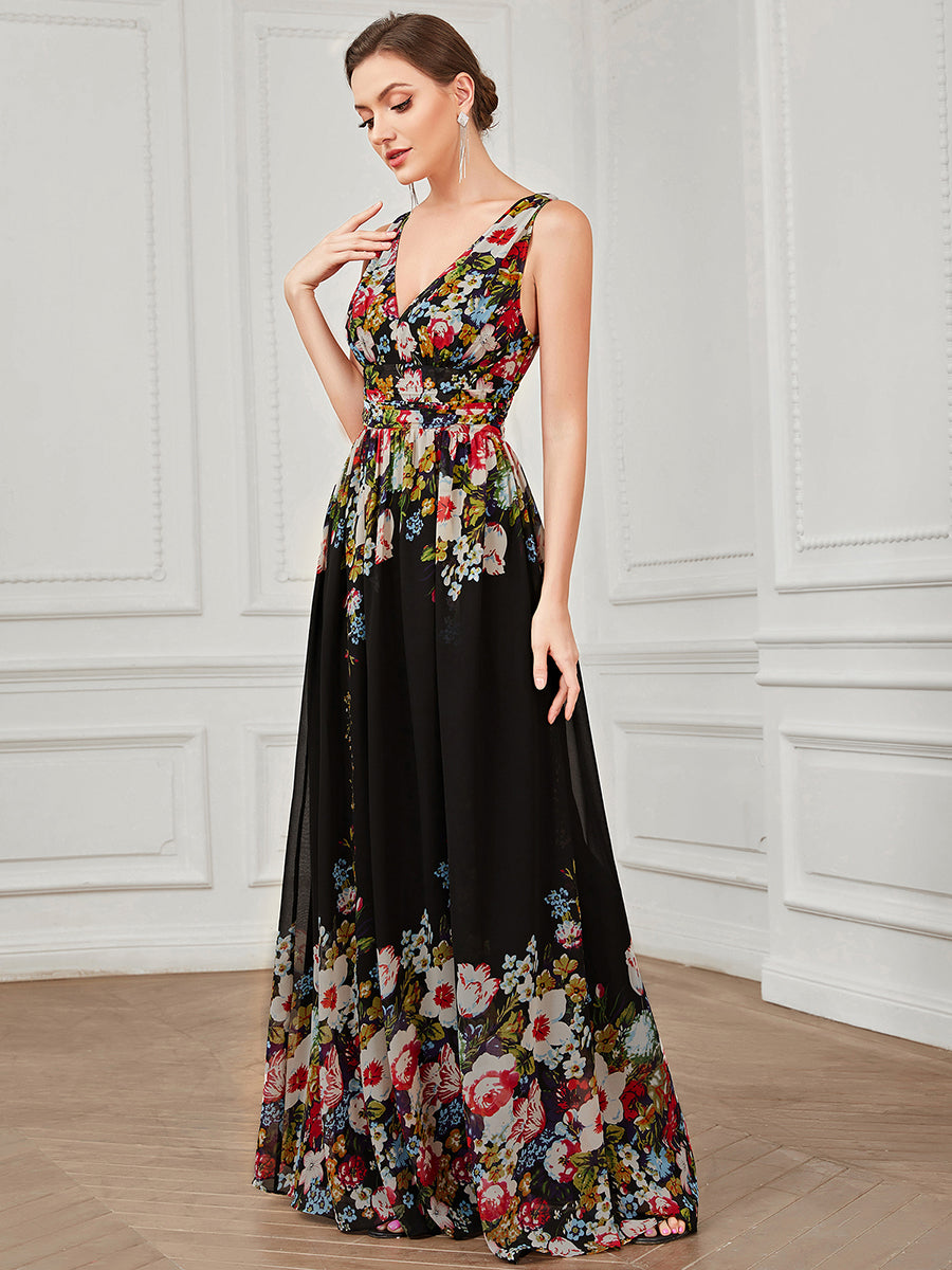 Elegant Wholesale Maxi Long Evening Dresses With Double V-Neck