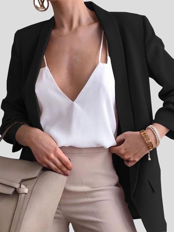 INS Women's Fashion Lapel Slim-Fit Cardigan Blazer - Blazers - INS | Online Fashion Free Shipping Clothing, Dresses, Tops, Shoes - 03/08/2021 - 20-30 - 2XL