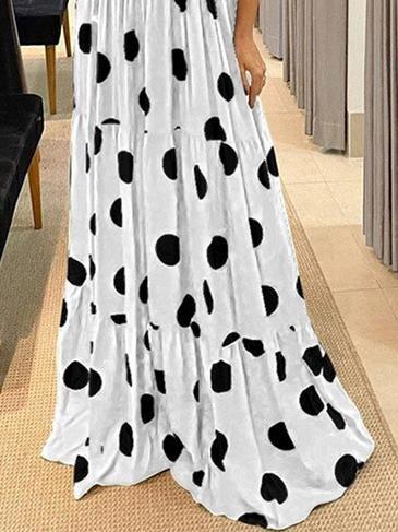 Polka Dot Halterneck Sleeveless Tunic Dress - Maxi Dresses - INS | Online Fashion Free Shipping Clothing, Dresses, Tops, Shoes - 08/06/2021 - Category_Maxi Dresses - Color_Black