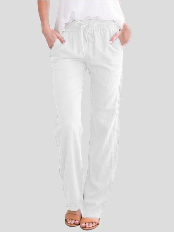 Solid Tie Casual Wide-leg Trousers - Pants - INS | Online Fashion Free Shipping Clothing, Dresses, Tops, Shoes - 10-20 - 15/07/2021 - Bottoms