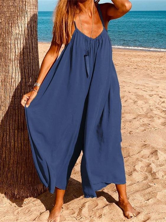 Summer Sleeveless Loose Leisure Cool One-Piece Suspenders - Jumpsuits & Rompers - INS | Online Fashion Free Shipping Clothing, Dresses, Tops, Shoes - 17/07/2021 - 20-30 - Bottoms