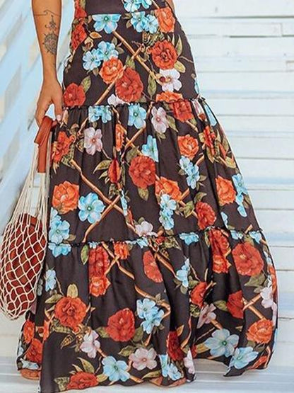 Two-Piece Printed Suspender V-Neck Crop Top & Skirt - Sets - INS | Online Fashion Free Shipping Clothing, Dresses, Tops, Shoes - 18/06/2021 - 30-40 - Category_Sets