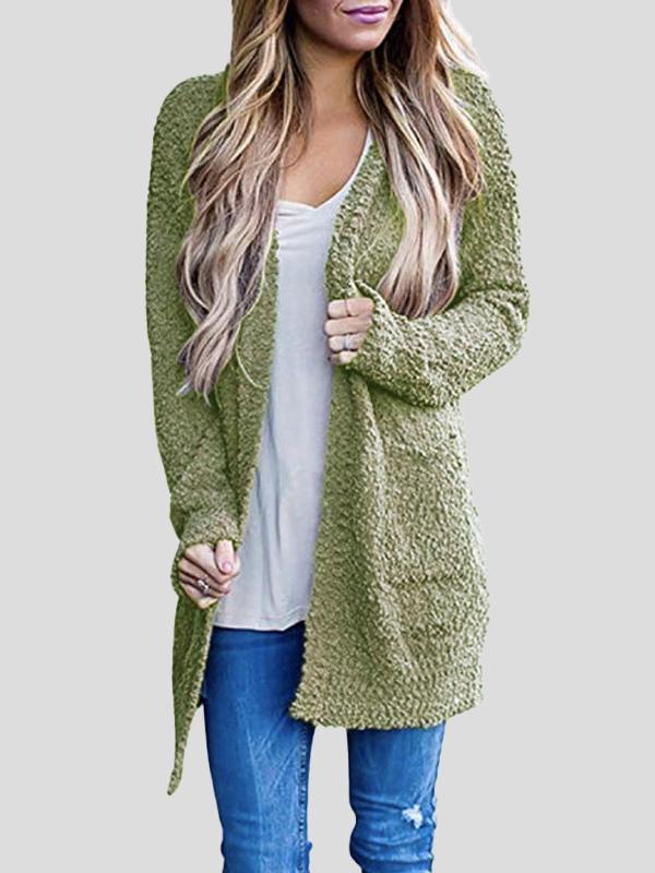 Women's Cardigans Casual Solid Pocket Velvet Cardigan - Cardigans & Sweaters - MsDressly | Online Fashion Free Shipping Clothing, Dresses, Tops, Shoes - 13/10/ - 30-40 - CAR2110131147