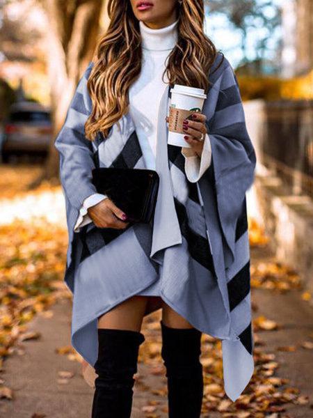 Women's Coats Plaid Double-Purpose Woolen Shawl Coat - Coats & Jackets - INS | Online Fashion Free Shipping Clothing, Dresses, Tops, Shoes - 12/11/2021 - 30-40 - COA2111121306