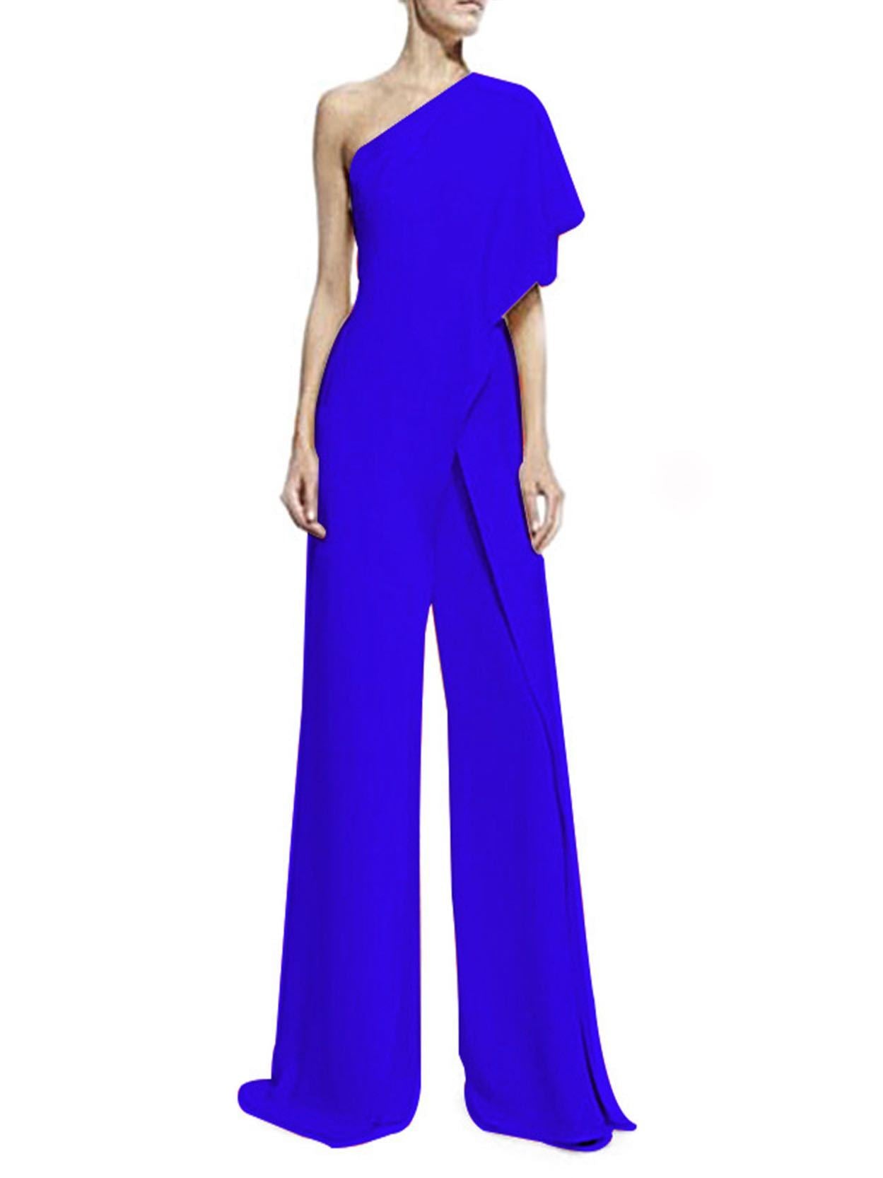 Women's One Shoulder Jumpsuit - Jumpsuits & Rompers - INS | Online Fashion Free Shipping Clothing, Dresses, Tops, Shoes - 02/27/2021 - Black - Blue