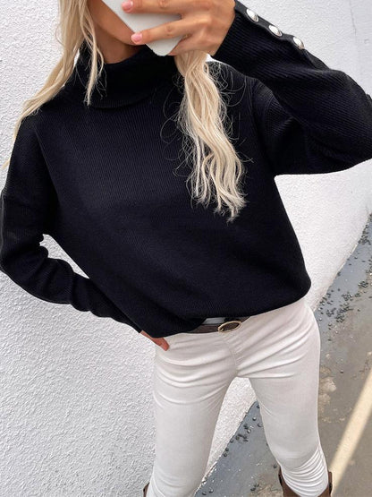 Women's Sweaters Turtleneck Solid Long Sleeve Knitted Sweater - Cardigans & Sweaters - INS | Online Fashion Free Shipping Clothing, Dresses, Tops, Shoes - 10/09/2021 - 20-30 - Cardigans & Sweaters