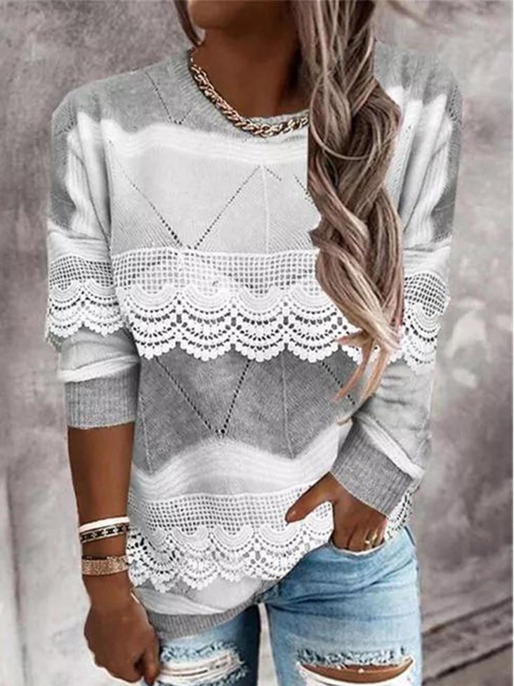 Women's T-Shirts Round Neck Pullover Long Sleeve Casual T-Shirts - T-Shirts - INS | Online Fashion Free Shipping Clothing, Dresses, Tops, Shoes - 15/09/2021 - 20-30 - Category_T-Shirts